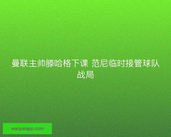 曼联主帅滕哈格下课 范尼临时接管球队战局